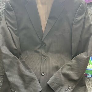 FUBU the Collection Men’s Blazer 42L Dark Gray with pale blue pinstripes